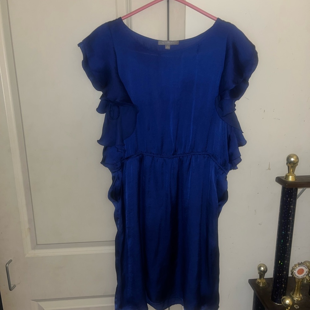 Elegant Blue Ruffle Dress